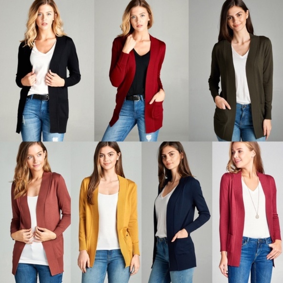 🍃NAVY🍃Cardigan sweater with pockets - Picture 2 of 5